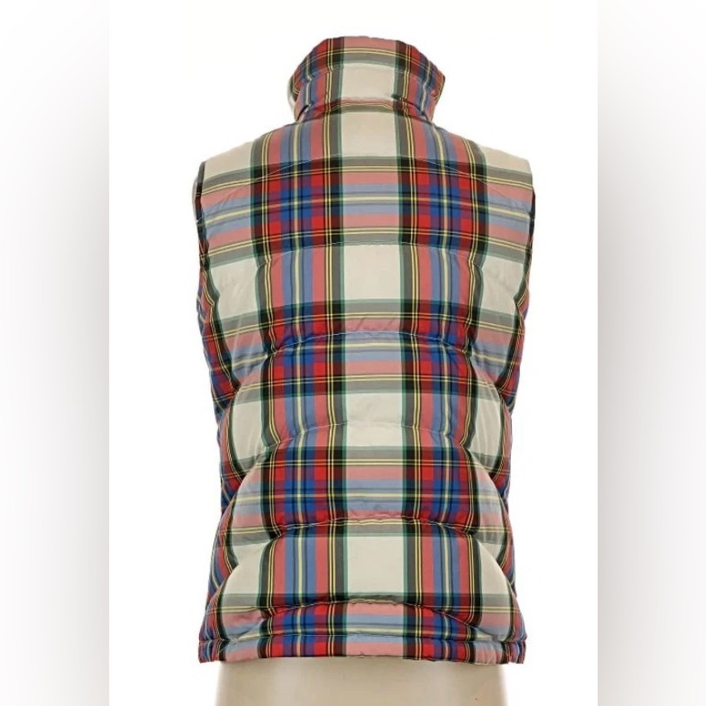 Lands End Womens Plaid Multicolor Zip Down Fill Quilted Puffer Vest Size M/Tall - Picture 3 of 7
